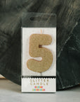 Gold Glitter Number Birthday Candles