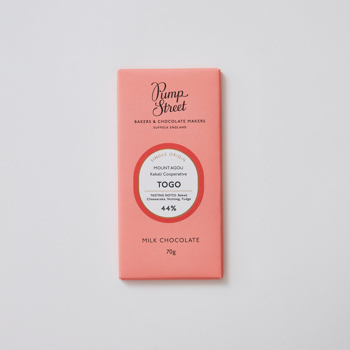 Pump Street Togo Swiss Milk 44% chocolate bar, 70g