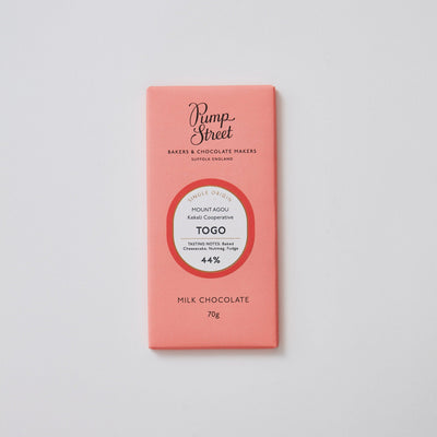 Pump Street Togo Swiss Milk 44% chocolate bar, 70g