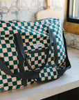 Weekender Checkerboard Teal & Biege