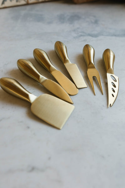 6 Piece Gold Charcuterie Set