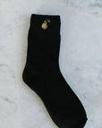 Pear Embroidered Socks