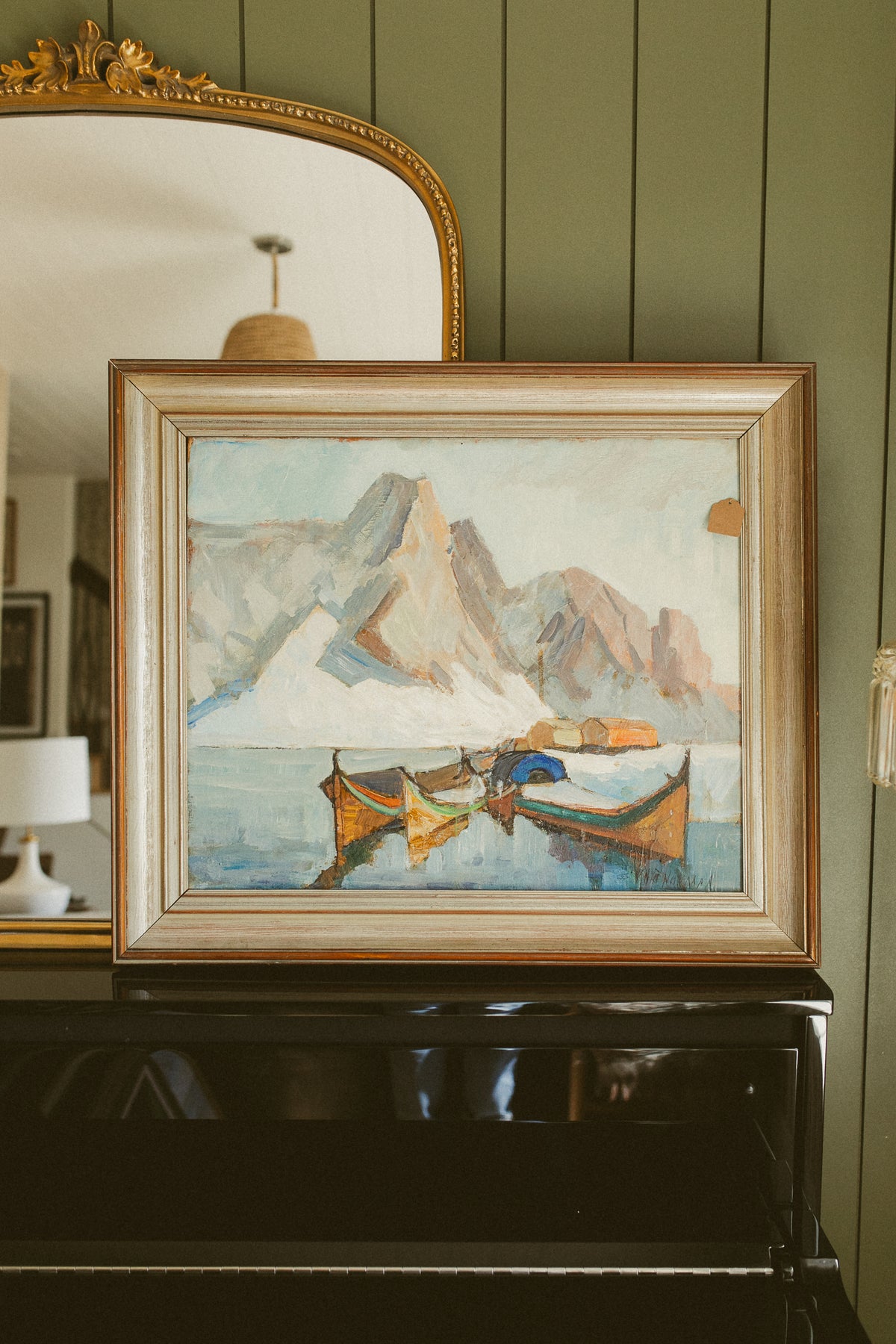 "Fjäll och båtar" (Fjord Harbor with Fishing Boats)