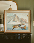 "Fjäll och båtar" (Fjord Harbor with Fishing Boats)