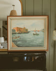 "Harbor View with Fishing Vessels" by S. Hede