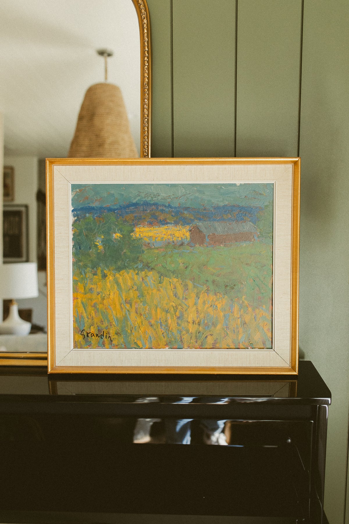 "Country Barns in Golden Fields"