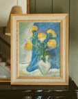 "Yellow Marigolds in a White Vase"