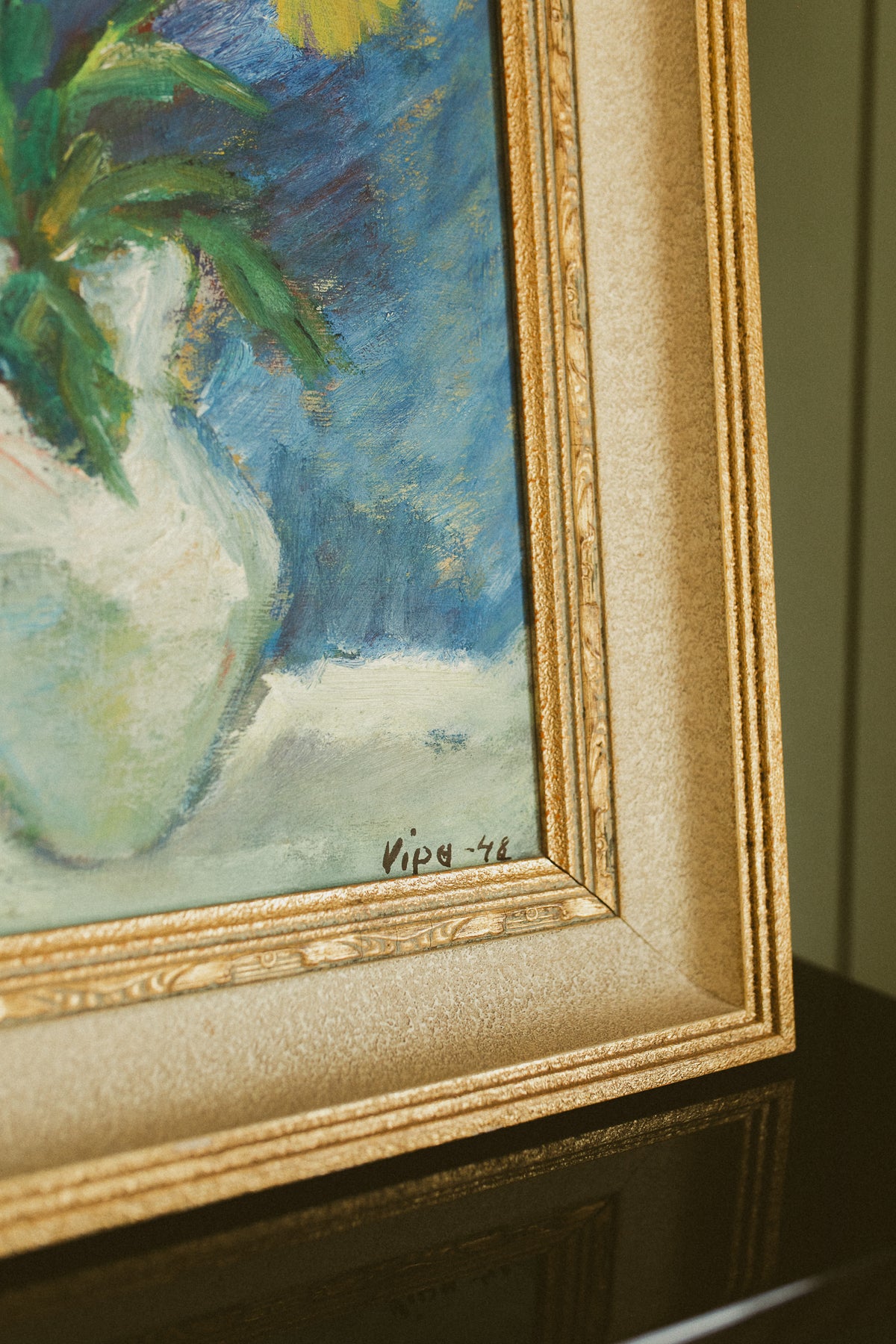 "Yellow Marigolds in a White Vase"