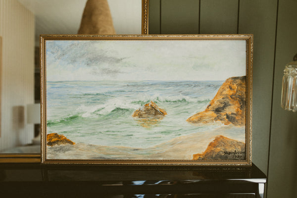 "Breaking Waves on the Rocky Coast" (Kustlandskap)