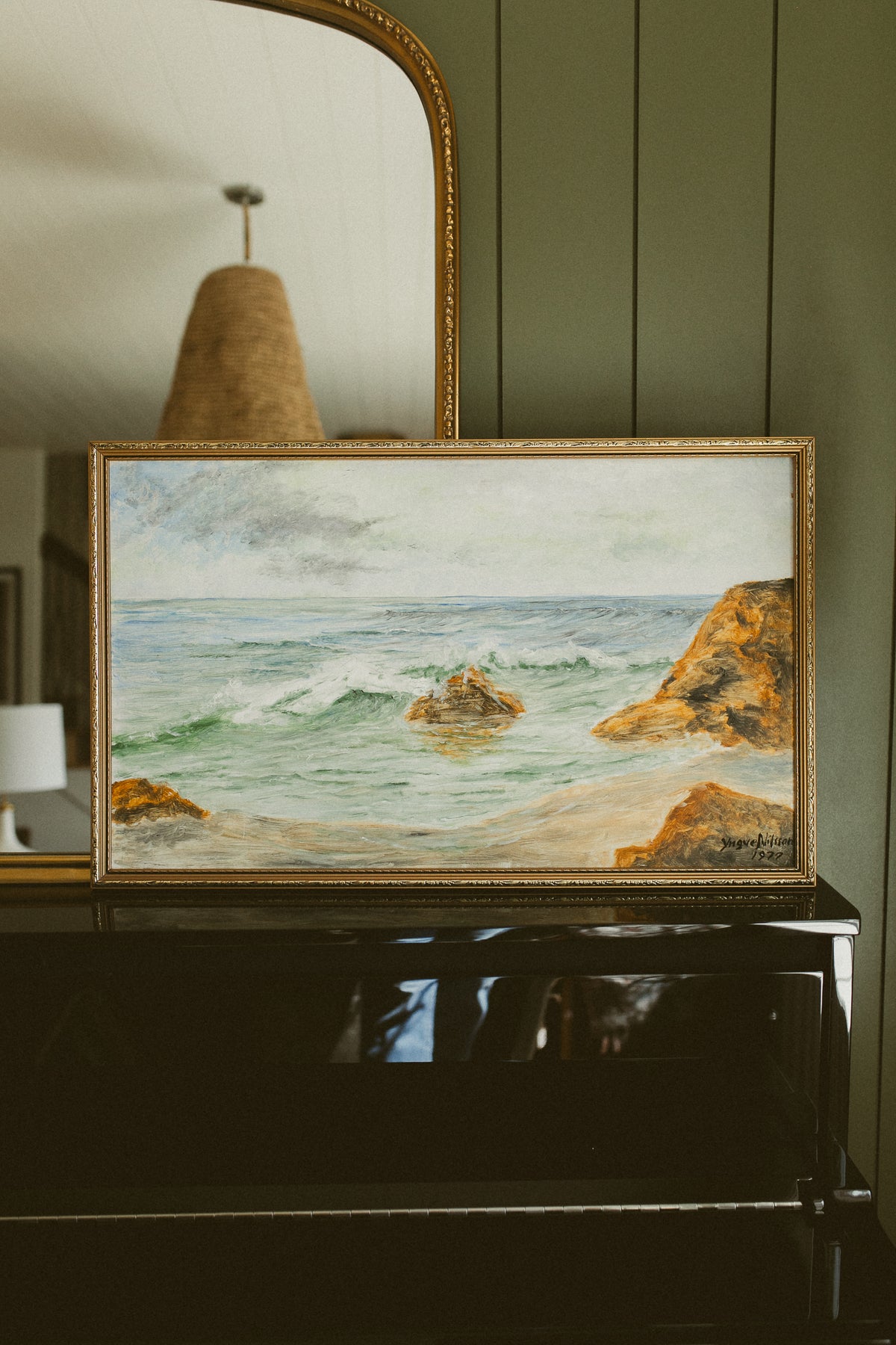 "Breaking Waves on the Rocky Coast" (Kustlandskap)