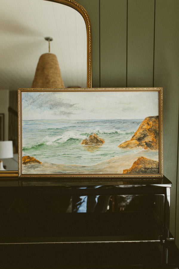 "Breaking Waves on the Rocky Coast" (Kustlandskap)