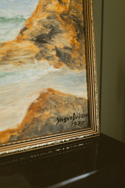 "Breaking Waves on the Rocky Coast" (Kustlandskap)