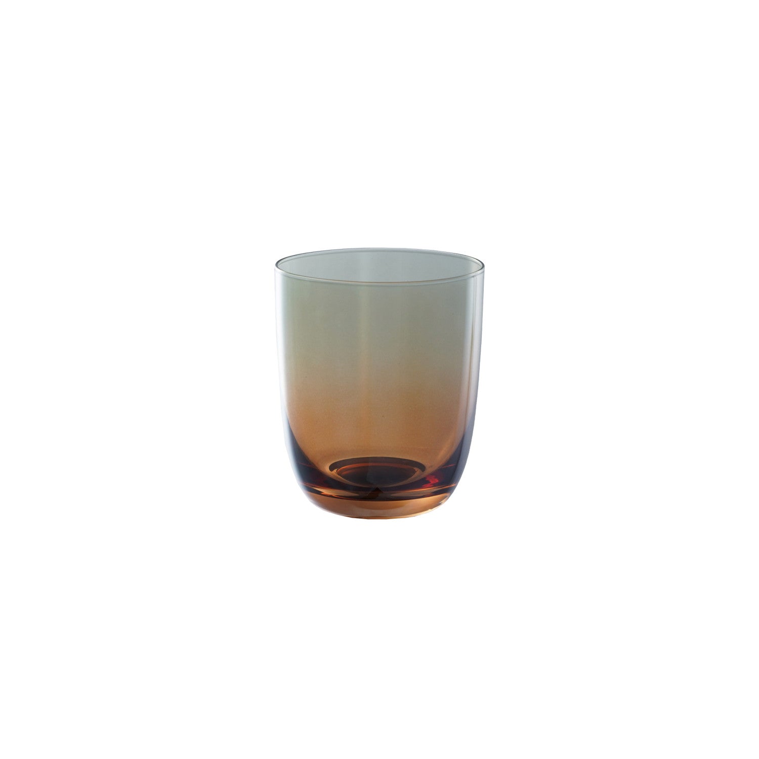 10 oz. Drinking Glass, Iridescent Finish, Amber Color &amp; Green Ombre