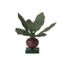 Metal Vintage Reproduction Toleware Beet Shaped Taper Holder